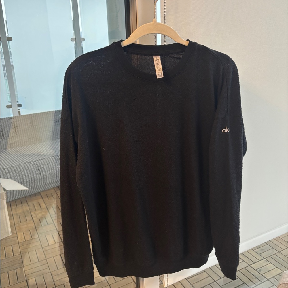 Alo Black Lightweight Set Crewneck Sweatshirt & Sweatpant
